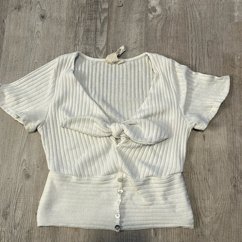 Boutique shirt, white, cropped.